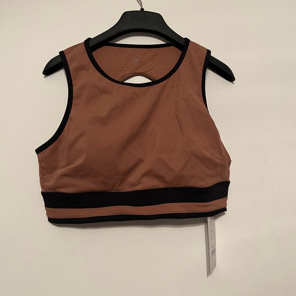 Brown and Black Crop Top